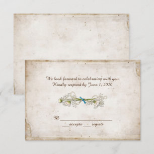 Invitation RSVP mariage - bouquet de pâquerettes avec perles