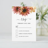 Invitation RSVP Mariage campagnard de Bourgogne de tournesol (Debout devant)