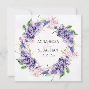 Invitation *~* RSVP Mariage de couronne de fleurs Boho QR AR1