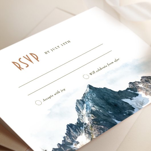 Invitation RSVP Mariage de montagne Insérer une destination