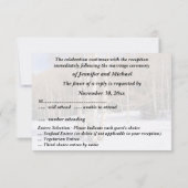 Invitation RSVP Mariage d'Hiver Aspen Arbres dans la Neige (Dos)
