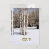 Invitation RSVP Mariage d'Hiver Aspen Arbres dans la Neige (Devant / Derrière)