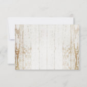 Invitation RSVP Mariage Fleuris Tournesol Bois Blanc Rustique (Dos)