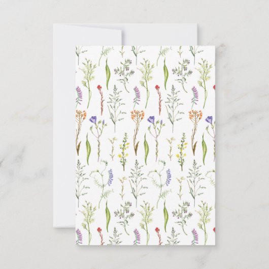 Invitation RSVP Mariage Fleurs sauvages Floral Ditsy (Dos)