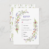 Invitation RSVP Mariage Fleurs sauvages Floral Ditsy (Devant / Derrière)