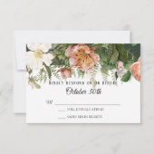 Invitation RSVP Mariage Forest Blush Ivory Rose Peony Ferns (Devant)