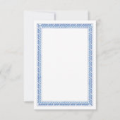 Invitation RSVP Mariage grec Santorin Grèce bleu (Dos)
