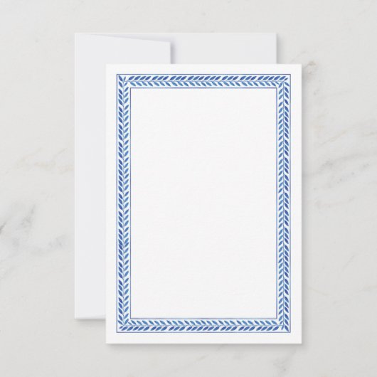 Invitation RSVP Mariage grec Santorin Grèce bleu (Dos)