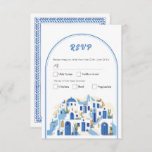 RSVP Mariage grec Santorin Grèce bleu