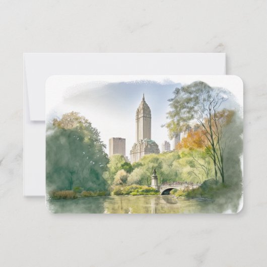 Invitation RSVP Mariage Insérer une destination New York (Dos)