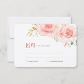 Invitation RSVP Mariage Insérer vert et bleu romantique (Devant)