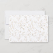 Invitation RSVP Mariage Insertion Verte & Or Rustique (Dos)