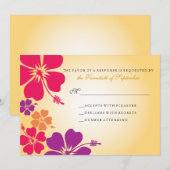 Invitation RSVP mariage Luau / Hawaïen (Devant / Derrière)