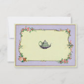 Invitation RSVP Mariage Merveilleuse Théière Fleurs Violettes (Dos)