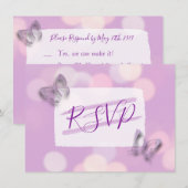 Invitation RSVP Mariage Papillons de Lavande (Devant / Derrière)