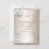 Invitation RSVP Mariage Rose Marbrée Crème Blanc Champagne (Dos)