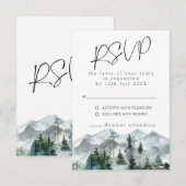 Invitation RSVP Mariage Sauvage Montagnes Modernes (Devant / Derrière)