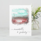 Invitation ** RSVP - Mariage Sea Beach Ocean QR AR7 (Debout devant)