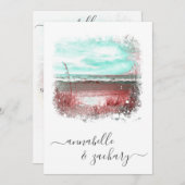 Invitation ** RSVP - Mariage Sea Beach Ocean QR AR7 (Devant / Derrière)