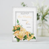 Invitation RSVP Mariage Superbe Bouquet de Roses Jaunes (Debout devant)