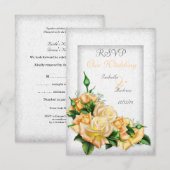 Invitation RSVP Mariage Superbe Bouquet de Roses Jaunes (Devant / Derrière)
