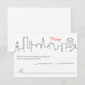 Invitation RSVP mariage sur la skyline de San Francisco (Devant / Derrière)