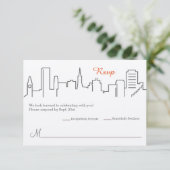 Invitation RSVP mariage sur la skyline de San Francisco (Debout devant)