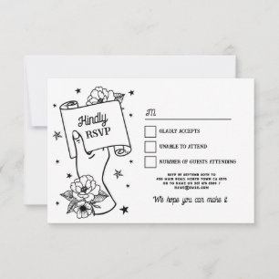 Invitation RSVP Mariage tatouage traditionnel Rock n Roll