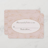 Invitation RSVP Mariage Vow Renouvellement feuille d'or feuil (Devant / Derrière)