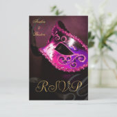 Invitation RSVP Masque de Bal Masqué Tourbillon Ro (Debout devant)