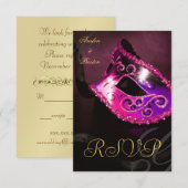 Invitation RSVP Masque de Bal Masqué Tourbillon Ro (Devant / Derrière)