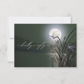 Invitation RSVP Menu Sage Green Pleine lune Dragonfly Pond (Devant)