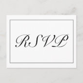 Invitation RSVP minimaliste moderne blanc noir (Devant)