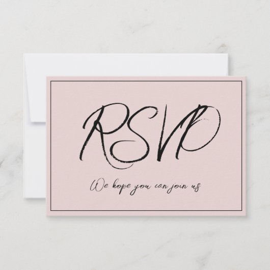 Invitation RSVP Minimaliste Rose Dusty (Devant)