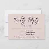 Invitation RSVP Minimaliste Rose Dusty (Dos)
