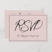 Invitation RSVP Minimaliste Rose Dusty (Devant / Derrière)