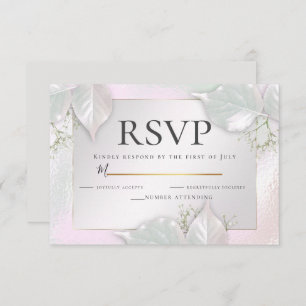 Invitation RSVP   Misty Pink Pearl Shimmer