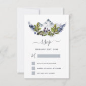 Invitation RSVP Montagnes Forestières Rustiques Aquarelle Mod (Devant)