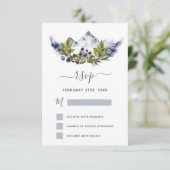 Invitation RSVP Montagnes Rustiques Forêt Aquarelle Moderne (Debout devant)