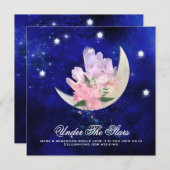 Invitation *~* RSVP Moon Stars Crystal SITE WEB AR14 Mariage (Devant / Derrière)