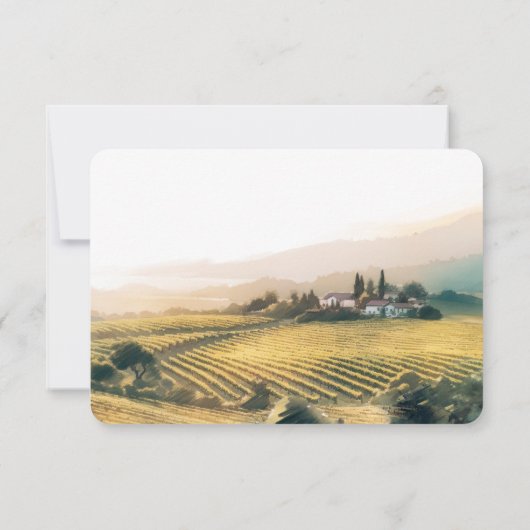 Invitation RSVP Napa Valley Watercolor Vineyards Mariage (Dos)