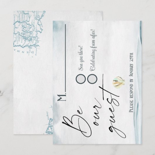 Invitation RSVP nautique  (Devant / Derrière)