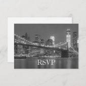 Invitation RSVP - New York City Skyline Mariage Brooklyn RSVP (Devant / Derrière)