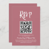 Invitation RSVP par code QR | Couleur or Rose (Devant / Derrière)