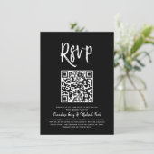 Invitation RSVP par code QR | Style de script noir solide RSV (Debout devant)
