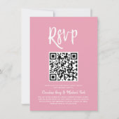 Invitation RSVP par code QR | Style de script rose pâle RSVP (Devant)