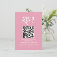RSVP par code QR | Style de script rose pâle RSVP