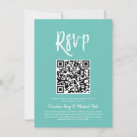 RSVP par code QR | Style de script vert de la ment