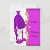 Invitation RSVP Parties scintillant rose pourpre Chaussures R (Devant)