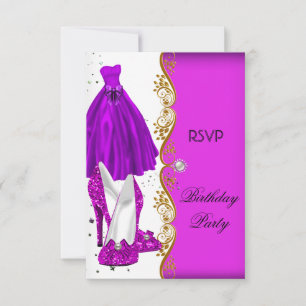 Invitation RSVP Parties scintillant rose pourpre Chaussures R